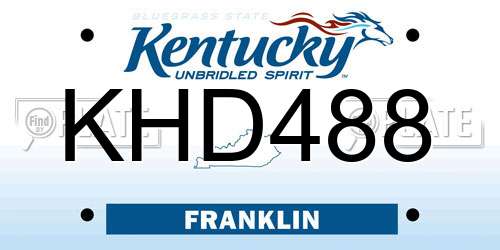 KHD488 Kentucky License Plate