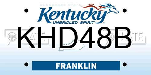KHD48B Kentucky License Plate