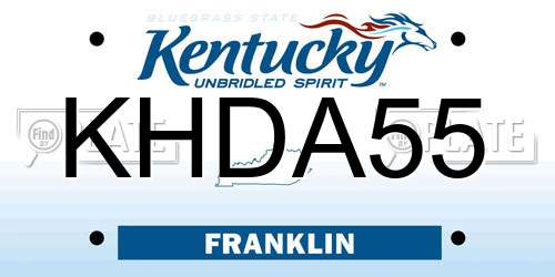 KHDA55 Kentucky License Plate