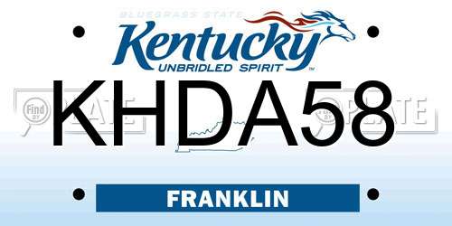 KHDA58 Kentucky License Plate