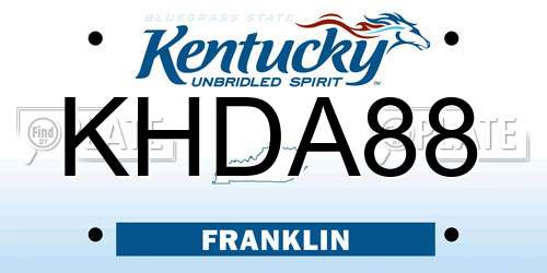 KHDA88 Kentucky License Plate