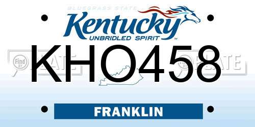 KHO458 Kentucky License Plate