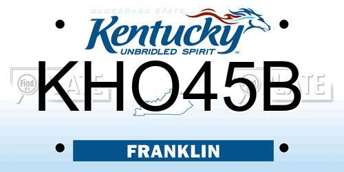 KHO45B Kentucky License Plate