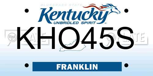 KHO45S Kentucky License Plate