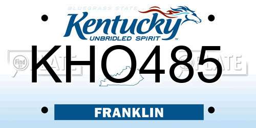 KHO485 Kentucky License Plate