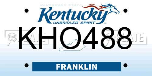 KHO488 Kentucky License Plate