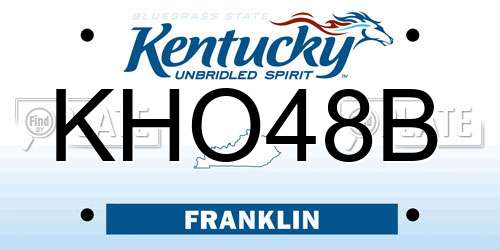 KHO48B Kentucky License Plate
