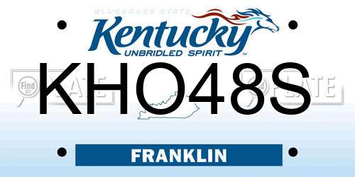 KHO48S Kentucky License Plate