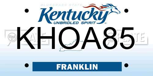 KHOA85 Kentucky License Plate