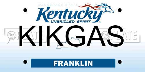 KIKGAS Kentucky License Plate