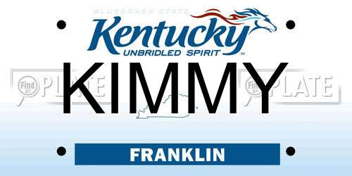 KIMMY Kentucky License Plate