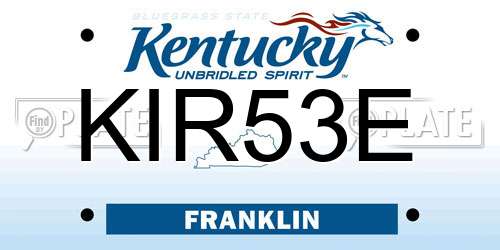 KIR53E Kentucky License Plate