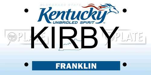 KIRBY Kentucky License Plate