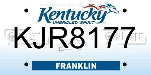 KJR8177 Kentucky License Plate