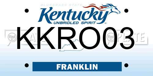 KKRO03 Kentucky License Plate