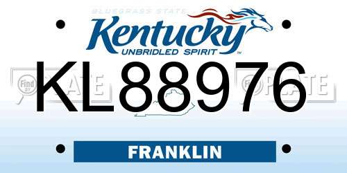 KL88976 Kentucky License Plate