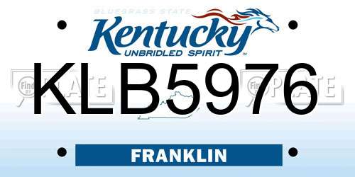KLB5976 Kentucky License Plate