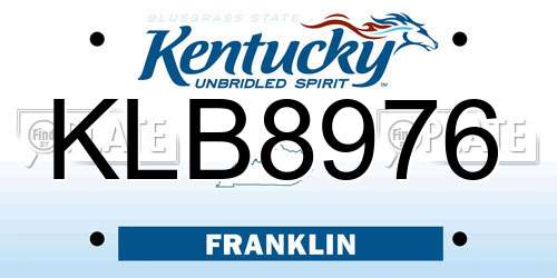 KLB8976 Kentucky License Plate