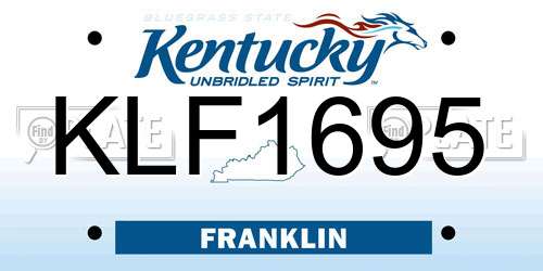 KLF1695 Kentucky License Plate