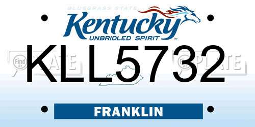 KLL5732 Kentucky License Plate