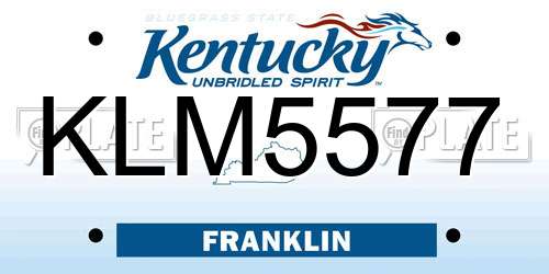 KLM5577 Kentucky License Plate