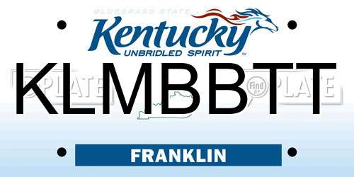 KLMBBTT Kentucky License Plate