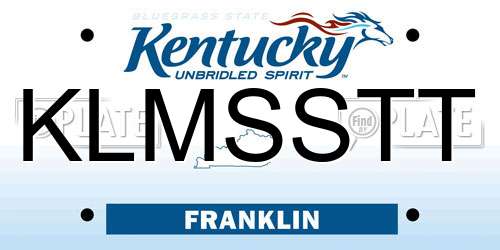 KLMSSTT Kentucky License Plate