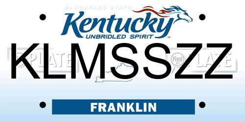 KLMSSZZ Kentucky License Plate