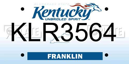 KLR3564 Kentucky License Plate