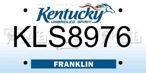 KLS8976 Kentucky License Plate