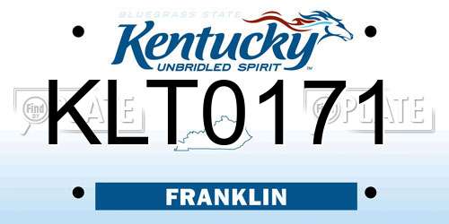 KLT0171 Kentucky License Plate