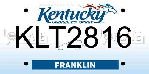 KLT2816 Kentucky License Plate
