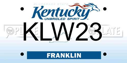 KLW23 Kentucky License Plate