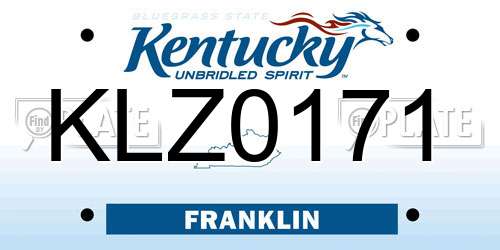 KLZ0171 Kentucky License Plate