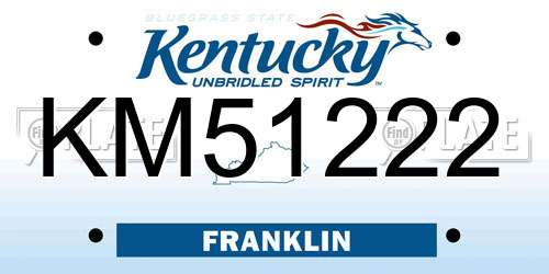 KM51222 Kentucky License Plate