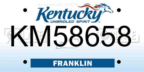 KM58658 Kentucky License Plate