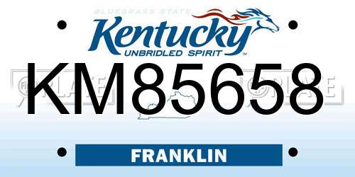 KM85658 Kentucky License Plate