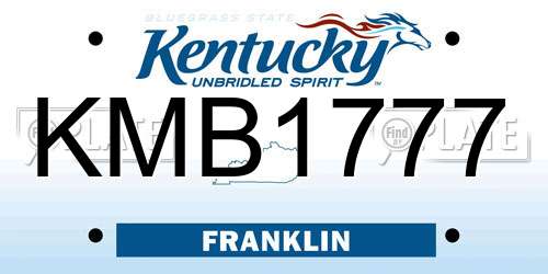 KMB1777 Kentucky License Plate