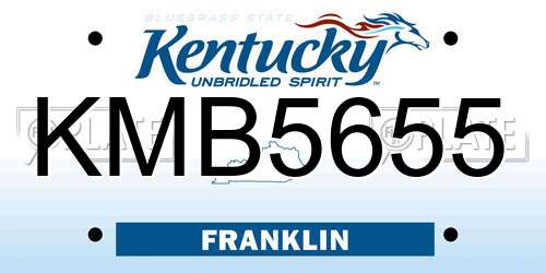 KMB5655 Kentucky License Plate