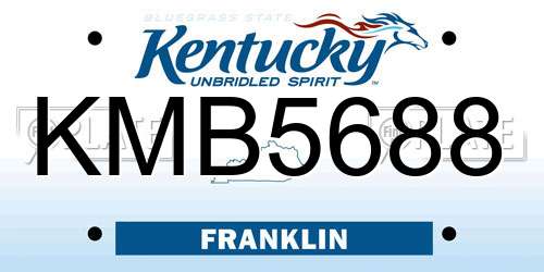 KMB5688 Kentucky License Plate