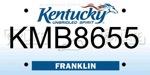 KMB8655 Kentucky License Plate