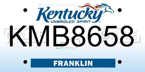 KMB8658 Kentucky License Plate