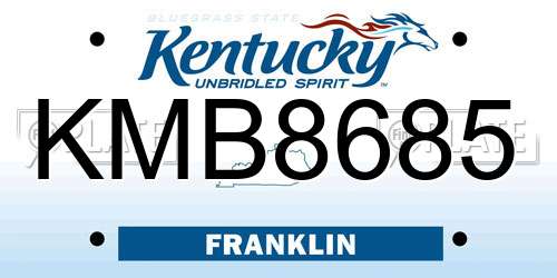 KMB8685 Kentucky License Plate