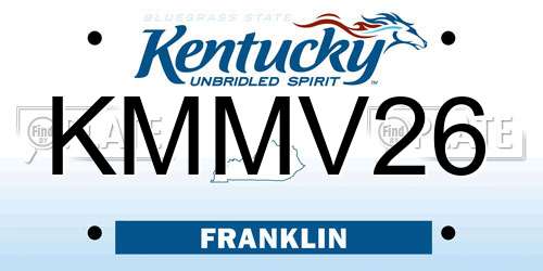 KMMV26 Kentucky License Plate