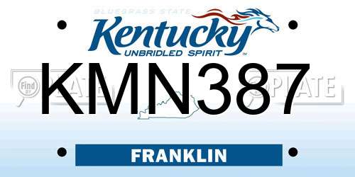 KMN387 Kentucky License Plate