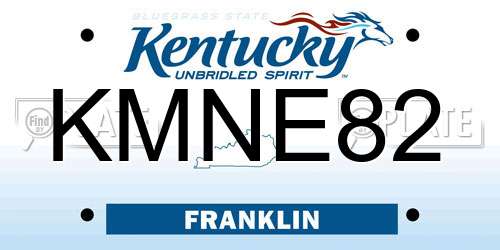 KMNE82 Kentucky License Plate