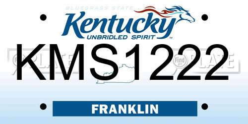KMS1222 Kentucky License Plate