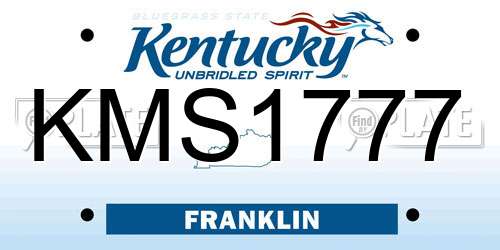 KMS1777 Kentucky License Plate