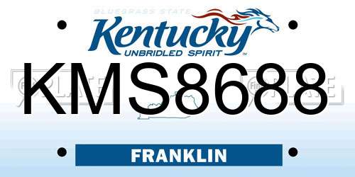 KMS8688 Kentucky License Plate