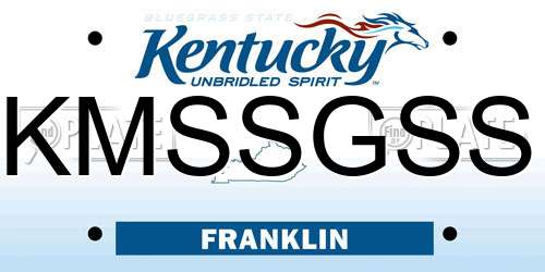 KMSSGSS Kentucky License Plate